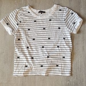 Black and white striped tshirt with cats!